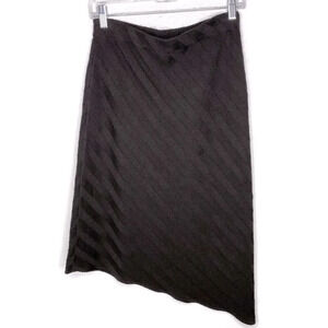 St. John Collection Dark Brown Knit Asymmetrical Mid Length Skirt 4